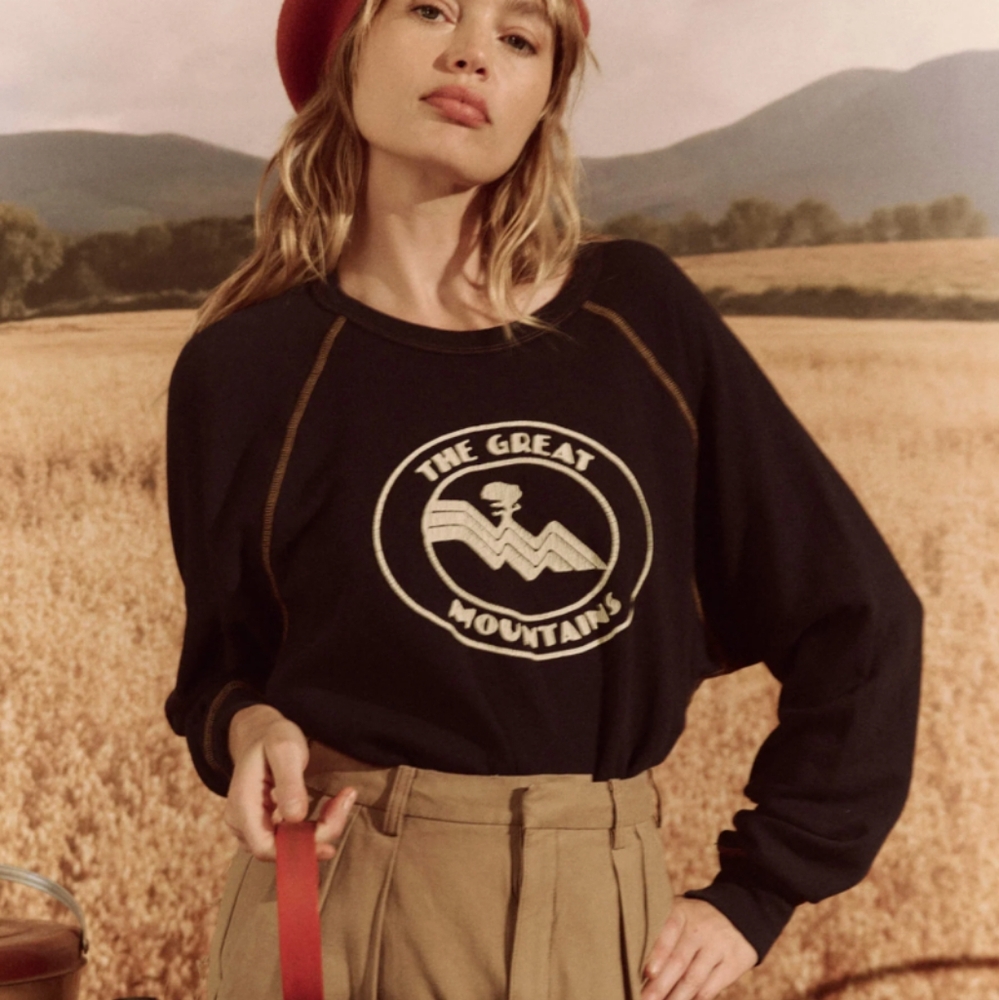 NWT The Great College Mountain Resort Sweatshirt Stargazer Blue 0 XS